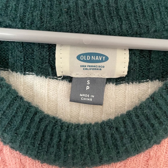 Old Navy Chunky Striped Sweater Red / Green / White / Pink S - Picture 3 of 4